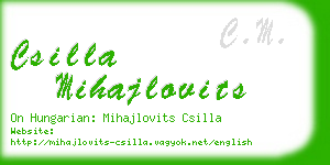 csilla mihajlovits business card